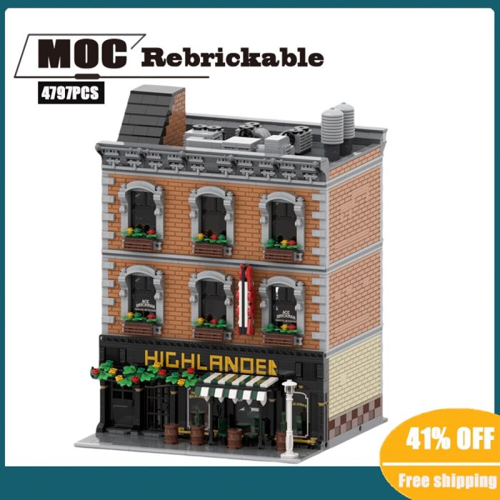 NEW 4797PCS Hot Selling Street View Model Moc Modular Building The Highlander Pub DIY Children Toy - LEPIN LEPIN Store