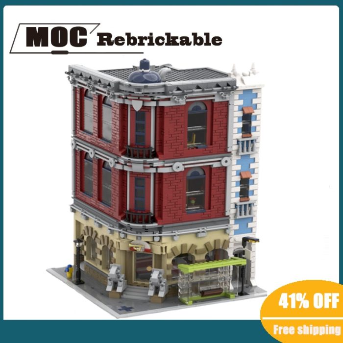 New 3907PCS Hot Sale Street View Moc Old Town Post Office Apartments Model DIY Children s - LEPIN LEPIN Store