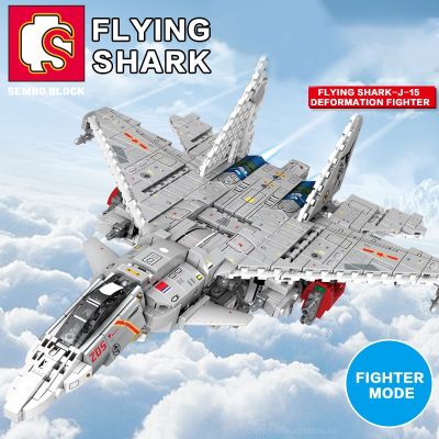 SEMBO 2 IN 1 Transformer Rotots Deformation Fighting Jet Aircraft Building Blocks Vehicle Bricks Playsets Toys 1 - LEPIN LEPIN Store