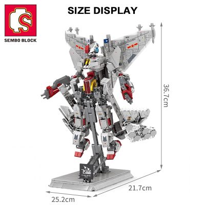 SEMBO 2 IN 1 Transformer Rotots Deformation Fighting Jet Aircraft Building Blocks Vehicle Bricks Playsets Toys 4 - LEPIN LEPIN Store