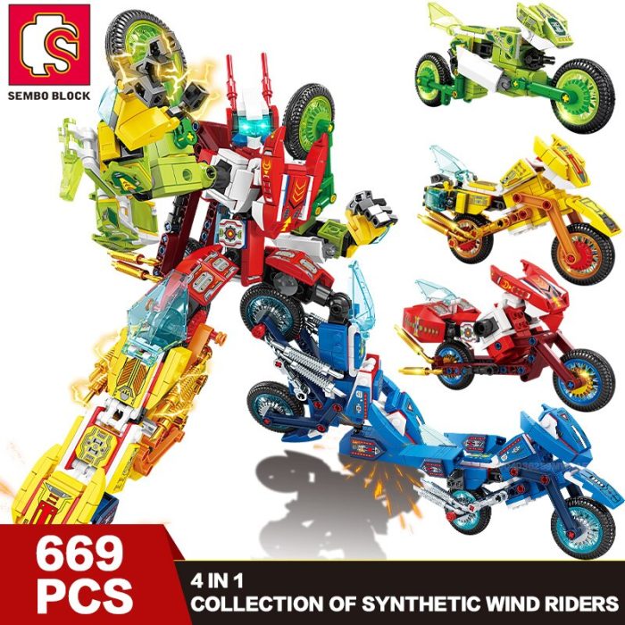 SEMBO 4 IN 1 Deformation Car Building Blocks Transformation Rotots Vehicle Bricks Playsets Toys Gifts - LEPIN LEPIN Store