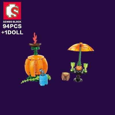 SEMBO 4 in 1 Halloween Gifts Pumpkin Toys Bricks Party Lighting LEPIN LEPIN Store