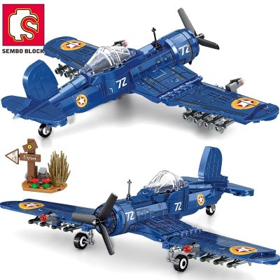 SEMBO 440PCS Fighter Bombing Airplane Building Blocks Airforce Jet World War Army Soldier Toys DIY Bricks 3 - LEPIN LEPIN Store