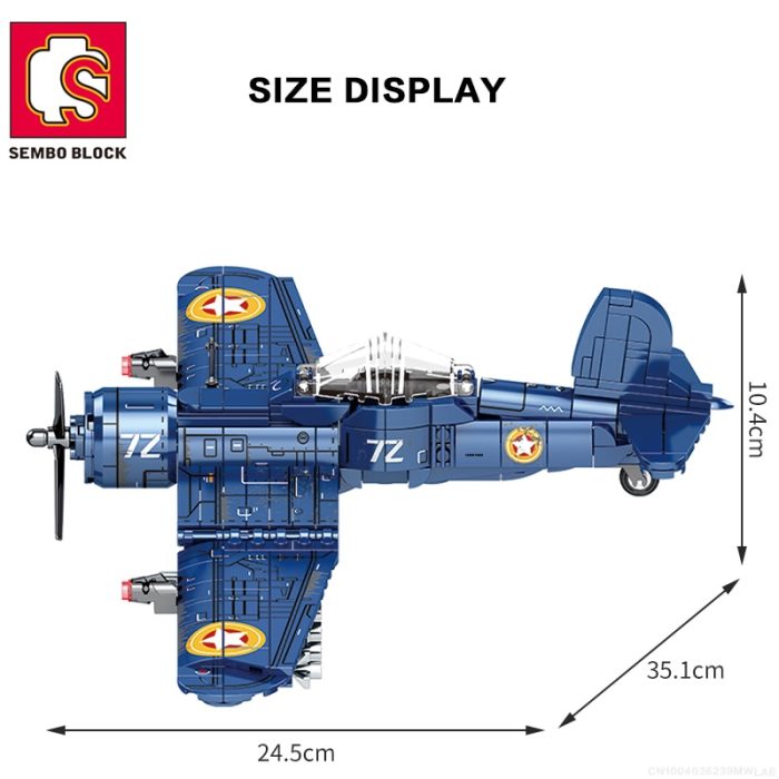 SEMBO 440PCS Fighter Bombing Airplane Building Blocks Airforce Jet World War Army Soldier Toys DIY Bricks 4 - LEPIN LEPIN Store