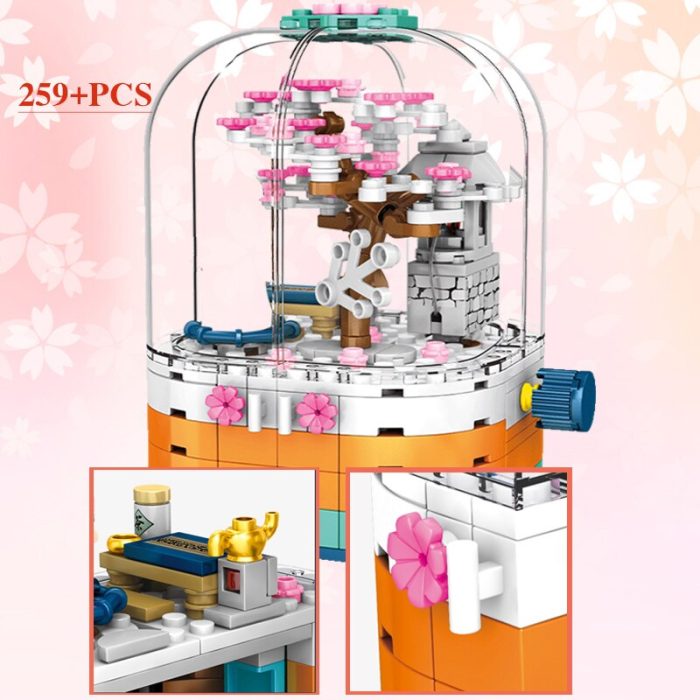 SEMBO 647PCS Sakura Blocks ideas City Cherry Blossom Japanese Sakura Tree Diy House Street View Model 3 - LEPIN LEPIN Store