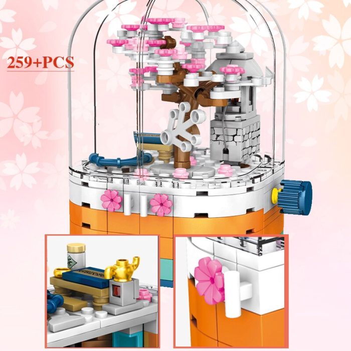 SEMBO 647PCS Sakura Blocks ideas City Cherry Blossom Japanese Sakura Tree Diy House Street View Model 5 - LEPIN LEPIN Store