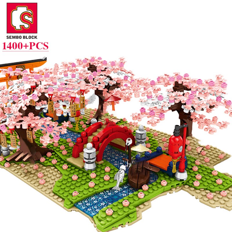 Cherry Blossom Sakura Tree House Blocks - Kuru Store