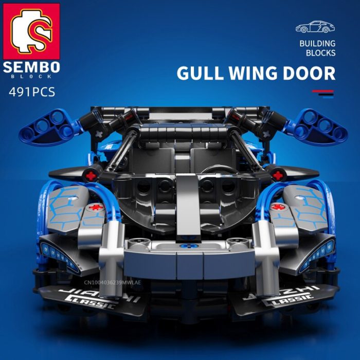 SEMBO BLOCK 491PCS Sports Car Building Blocks With Pull Back Device STEM Collectible Supercar Model Kits 2 - LEPIN LEPIN Store