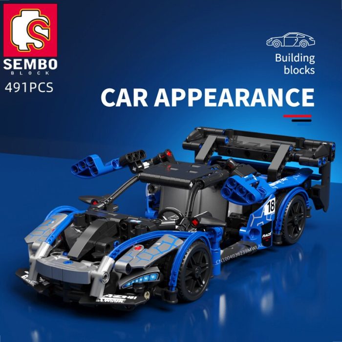SEMBO BLOCK 491PCS Sports Car Building Blocks With Pull Back Device STEM Collectible Supercar Model Kits - LEPIN LEPIN Store