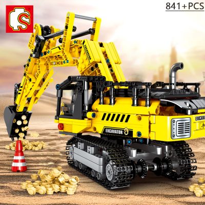 SEMBO BLOCK City Engineering Bulldozer Crane Technical Car Truck Excavator Roller Building Construction Bricks Toy for 2 - LEPIN LEPIN Store