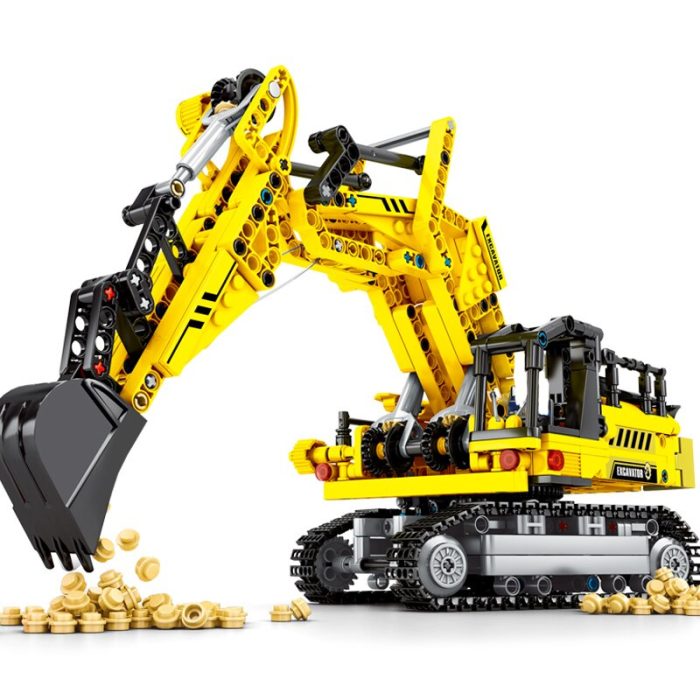 SEMBO BLOCK City Engineering Bulldozer Crane Technical Car Truck Excavator Roller Building Construction Bricks Toy for 3 - LEPIN LEPIN Store