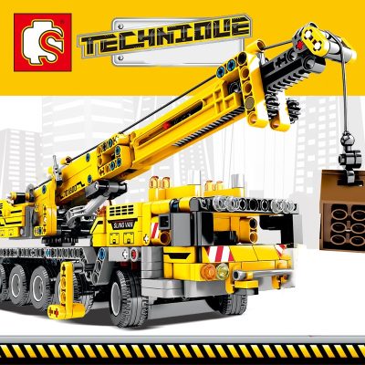 SEMBO BLOCK City Engineering Bulldozer Crane Technical Car Truck Excavator Roller Building Construction Bricks Toy for 4 - LEPIN LEPIN Store