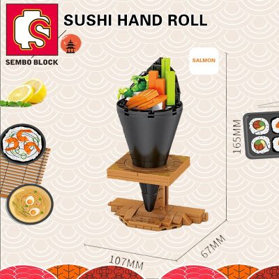 SEMBO BLOCK City Japanese Bricks Sushi Hand Roll Building Blocks DIY Roleplay STEM Collectible Model Kits 3 - LEPIN LEPIN Store