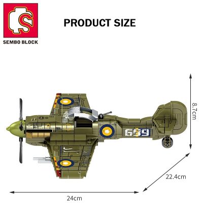 SEMBO BLOCK Military Fighter Bombing Airplane Building Blocks Airforce Jet World War Army Soldier Toys DIY 5 - LEPIN LEPIN Store