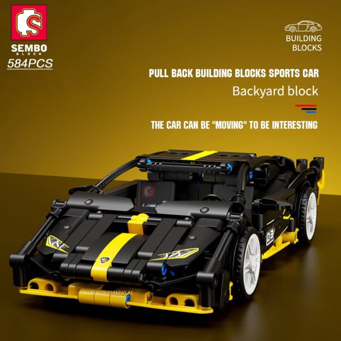 SEMBO TECHNICAL 584PCS Sports Car Building Blocks Pull Back Device STEM Collectible Supercar Model Kits Bricks - LEPIN LEPIN Store