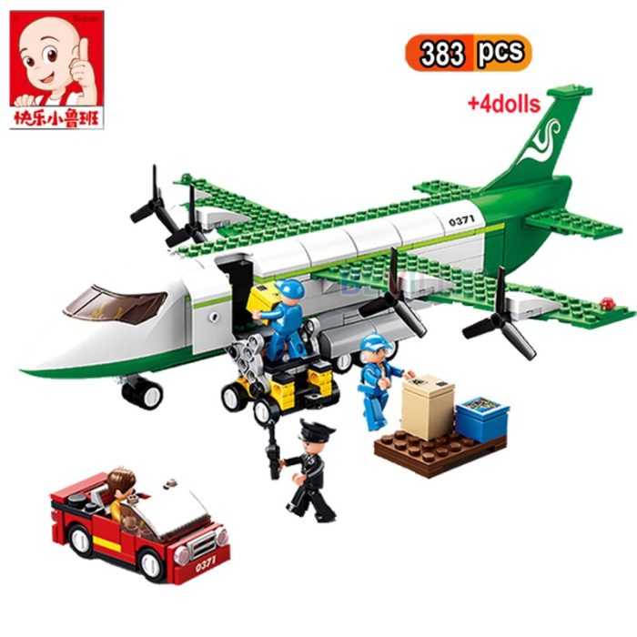 Sluban 383Pcs City Cargo Aircraft Plane Building Blocks Airport Airbus Airplane Aviation Passenger Figures Bricks Toys - LEPIN LEPIN Store