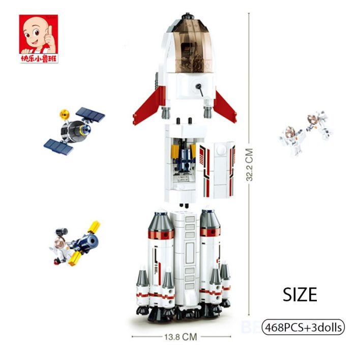 Sluban 468pcs Aerospace Space Saturn Expedition Rocket Model Building Blocks Astronaut Figures Man MOC Assembly Toys 1 - LEPIN LEPIN Store