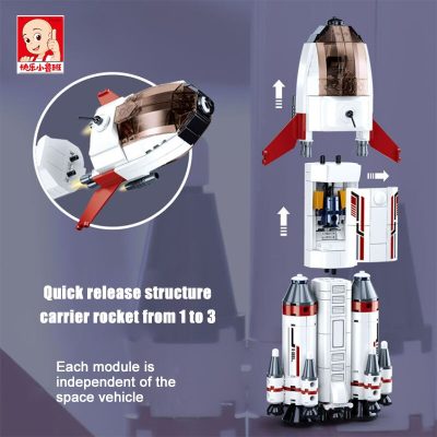Sluban 468pcs Aerospace Space Saturn Expedition Rocket Model Building Blocks Astronaut Figures Man MOC Assembly Toys 4 - LEPIN LEPIN Store