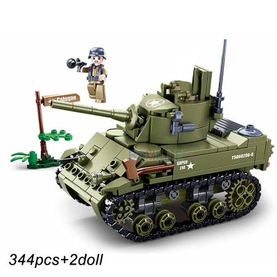 Sluban Military World War II Light Artillery Falcon Fighter Abrams Battle  Tank Chariot - LEPIN LEPIN Store