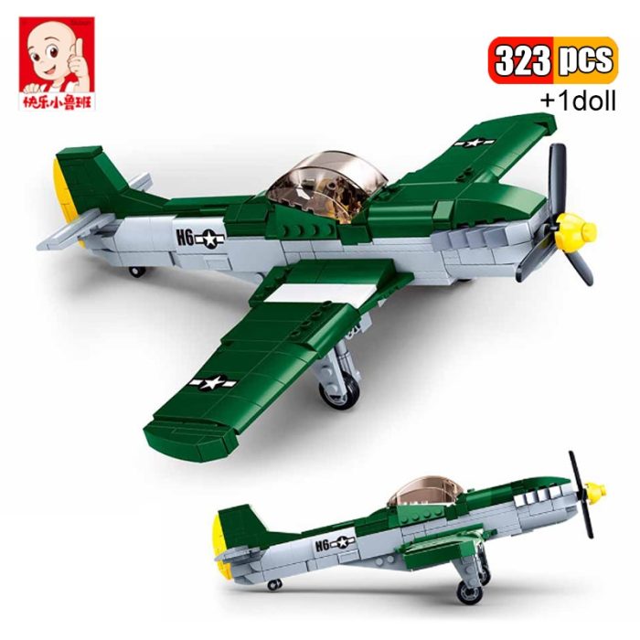 Sluban WW2 Military Air Forces Battle Fighter Building Blocks Aircraft Model Soldier Action Figures Bricks Educational 1 - LEPIN LEPIN Store