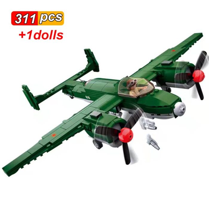 Sluban WW2 Military Air Forces Battle Fighter Building Blocks Aircraft Model Soldier Action Figures Bricks Educational 3 - LEPIN LEPIN Store