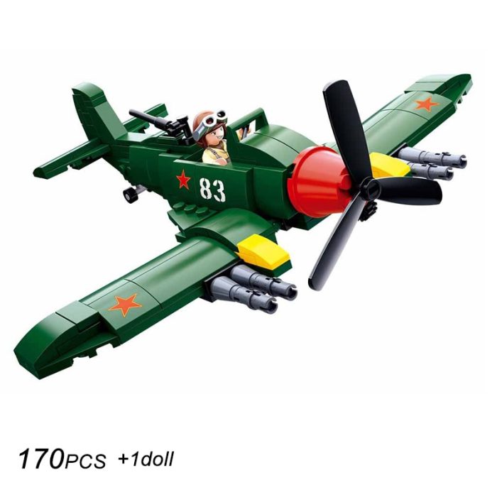 Sluban WW2 Military Air Forces Battle Fighter Building Blocks Aircraft Model Soldier Action Figures Bricks Educational 4 - LEPIN LEPIN Store