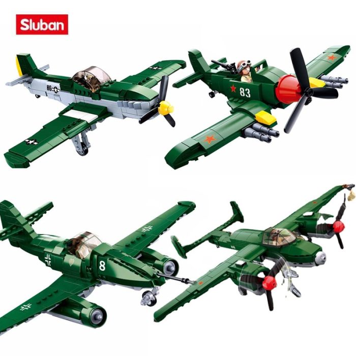 Sluban WW2 Military Air Forces Battle Fighter Building Blocks Aircraft Model Soldier Action Figures Bricks Educational - LEPIN LEPIN Store