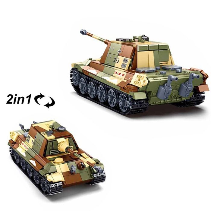 Sluban WW2 Military Armored Vehicles Heavy Tank Fighter Model Building Blocks Army Weapons Soldier Figures Bricks 2 - LEPIN LEPIN Store