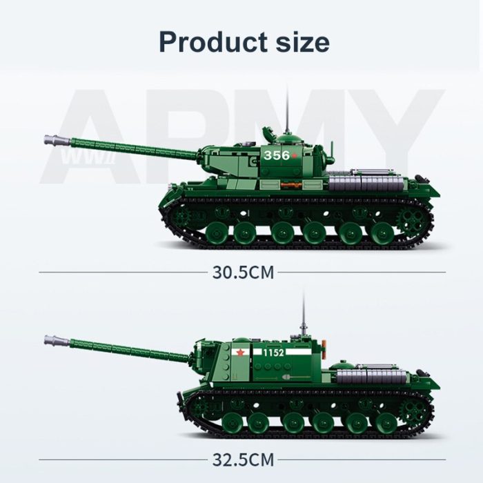 Sluban WW2 Military Armored Vehicles Heavy Tank Fighter Model Building Blocks Army Weapons Soldier Figures Bricks 4 - LEPIN LEPIN Store
