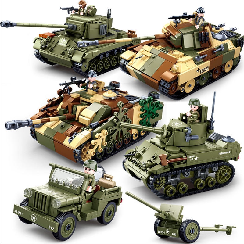 Sluban Kids Army Vehicle Building Blocks WWII Series Building Toy Set