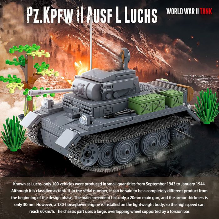 WW2 Military Series German Light Tank Building Blocks Battle Armored Tank Stitching Technology Weapon Model Brick 5 - LEPIN LEPIN Store