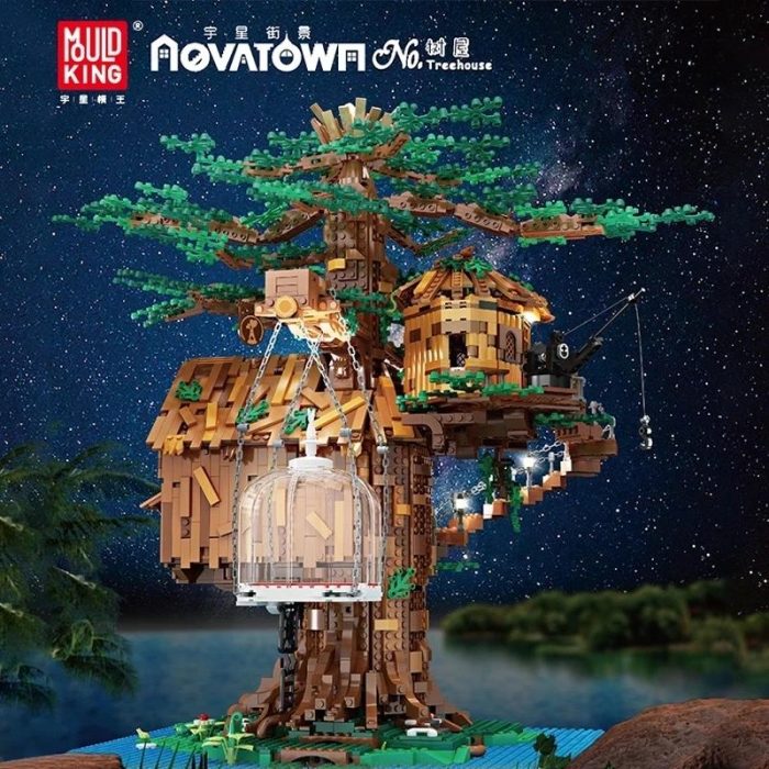 In Stock MOULD KING 16033 Ideas Tree House with Light and Flowers Toys Building Blocks - LEPIN LEPIN Store