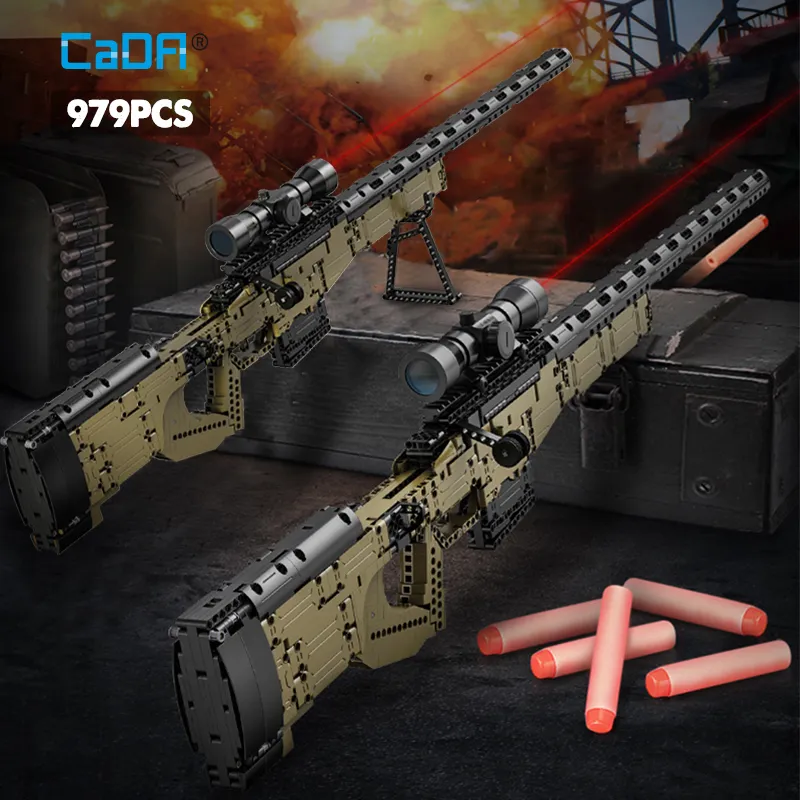 Cada 979Pcs City Police Military Weapon Sniper Rifle Building Blocks WW2 For Assault Rifle Bricks Toys - LEPIN LEPIN Store