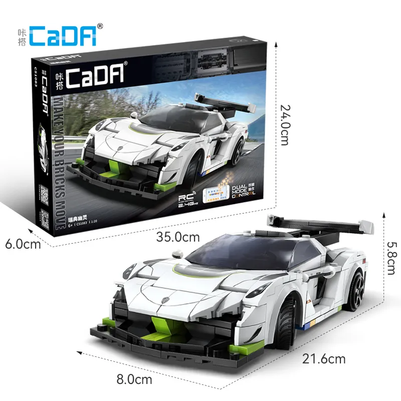 Cada 1322pcs City RC Drift Racing Vehicle Building Blocks Remote