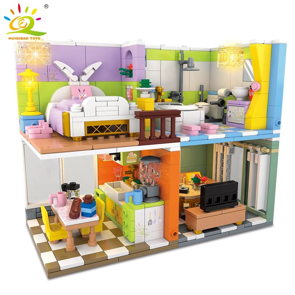 HUIQIBAO City Friends MOC House Model Building Blocks City Architecture Bedroom Brick Children Construction Toy Kid - LEPIN LEPIN Store