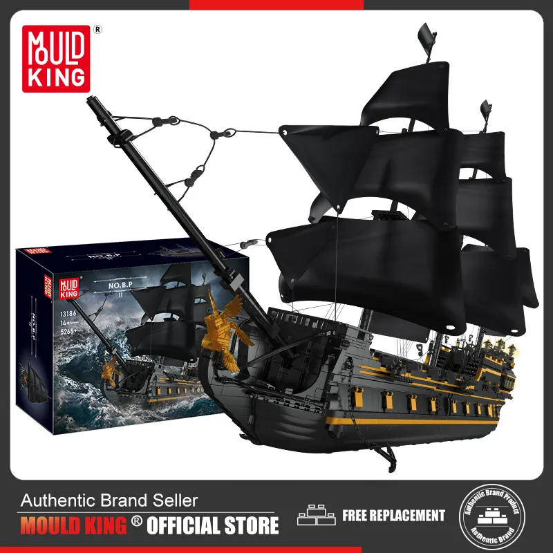 MOULD KING 13186 Black Pearl Ship Pirate Pirates Ship 5266PCS Building Blocks Ideas Sailboat Bricks Kids - LEPIN LEPIN Store