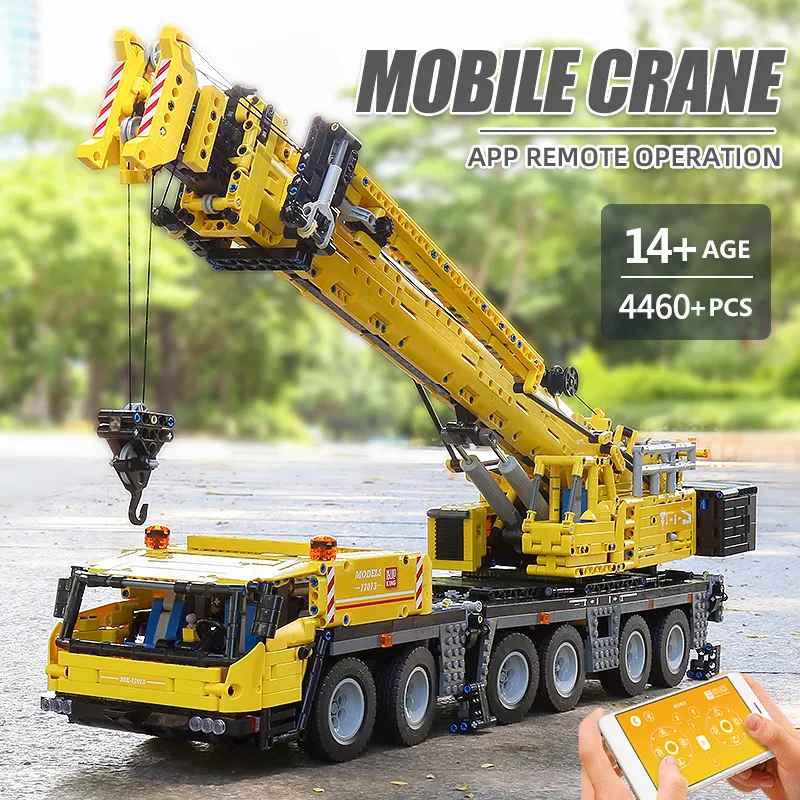 MOULD KING 13107 Technical Crane Truck Building Blocks for Adults APP  Remote Control Car Bricks Engineering Toys Christmas Gifts