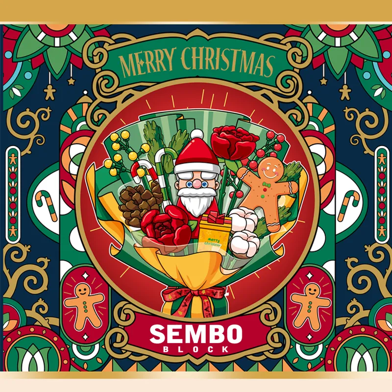 SEMBO BLOCK Christmas Music Box Building Blocks Flowers Bouquet Decor Lighting Present Ideas Christmas Gift Toys 1 - LEPIN LEPIN Store