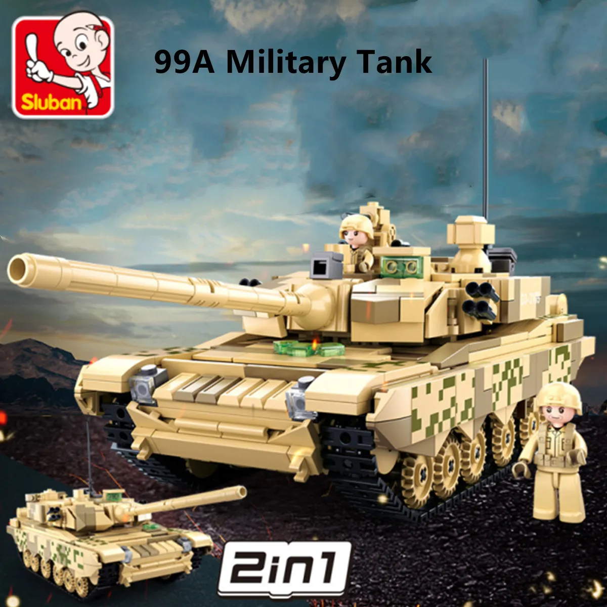 Sluban Building Block Toys Army 99A Main Battle Tank 893PCS Bricks B0790  Compatbile With Leading Brands Construction Kits - LEPIN LEPIN Store