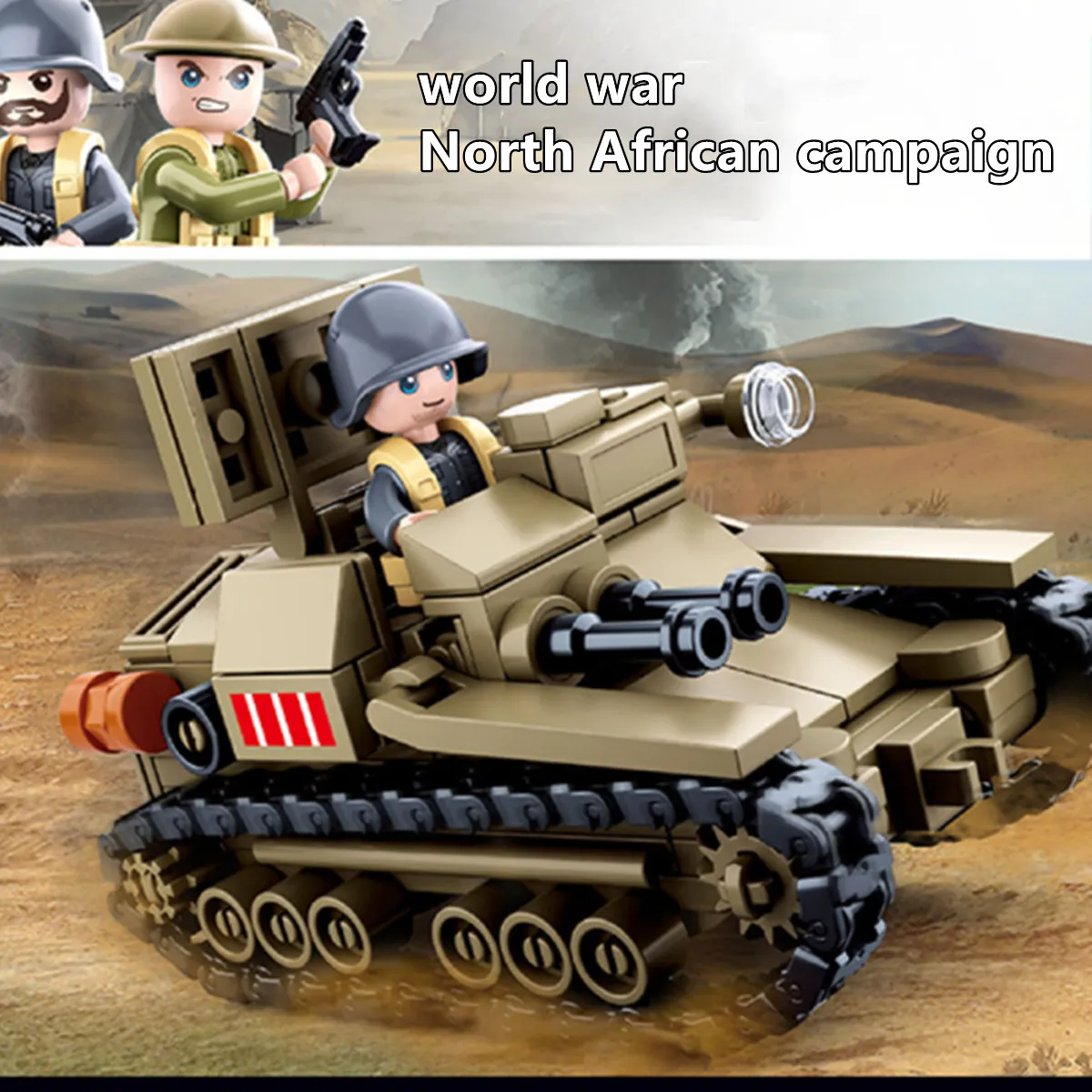 Sluban Compatible Military Tank World War 2 Army Figures Series Building  Blocks