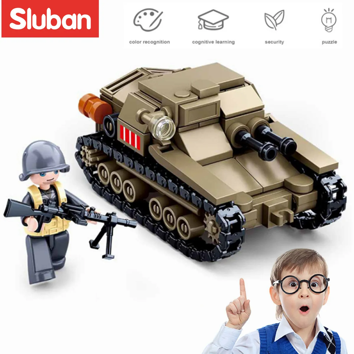 Sluban Building Block Toys WW2 Army panzerIV Tank 543PCS Bricks B0693  Military Construction Compatbile With Leading Brands