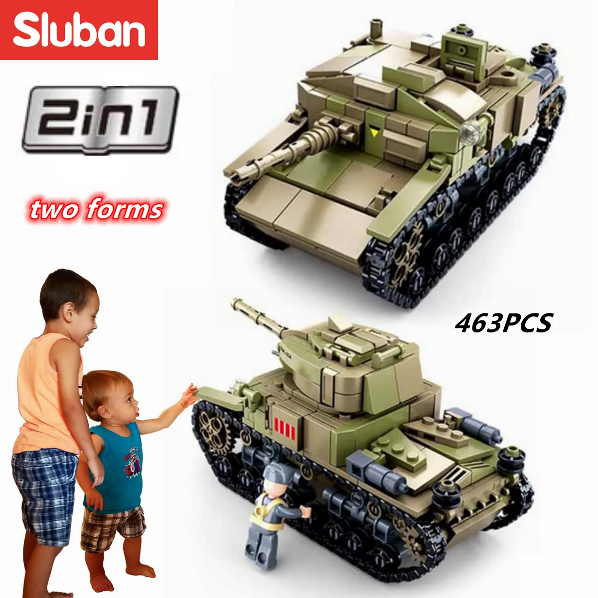 Sluban Building Block Toys World War 2 B0980 The King Tiger Heavy Tank  930PCS Bricks Compatbile With Leading Brands - LEPIN LEPIN Store
