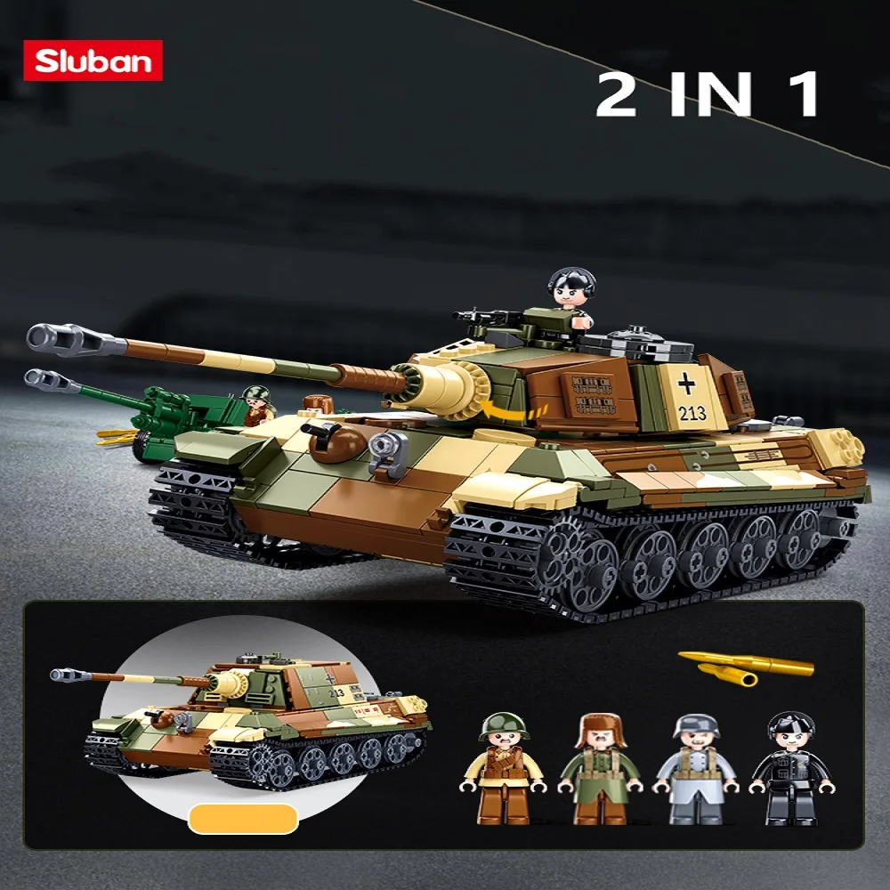 Sluban Building Block Toys WW2 Army CV33 Light Tank 183PCS Bricks B0709  Military Construction Compatbile With Leading Brands