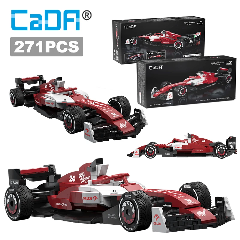 kf S05add3728feb491ca94edbe579159a29d Cada 1 24 Alpha Romeo 2022 F1 Racing Car C42 Sports Car Model Building Blocks City - LEPIN LEPIN Store