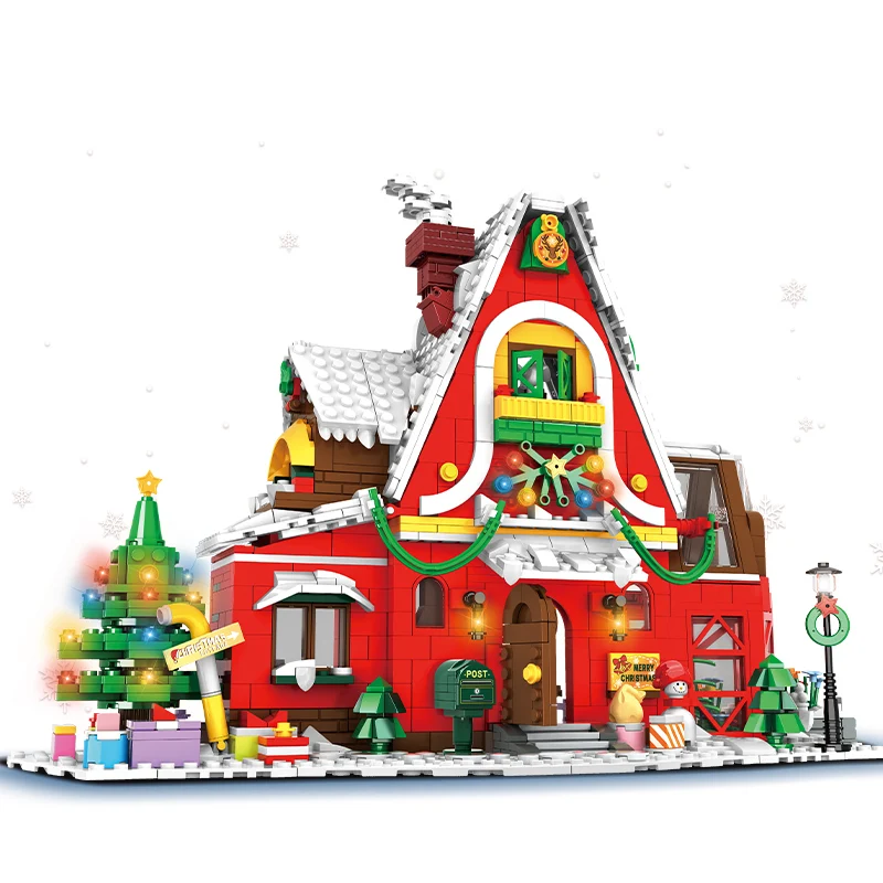 2025 City Creativity Winter Village Christmas House Model Building Blocks