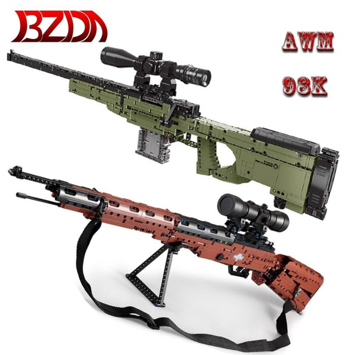 BZDA PUBG Military Gun Popit Motor Weapon Plaque Toys AWM 98K Desert Eagle pisto - LEPIN LEPIN Store